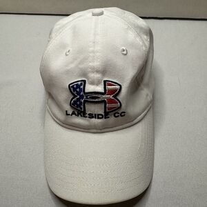 Under Armour Lakeside CC Golf One Size White Adjustable Cap USA Flag Logo
